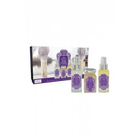 La Sultane de Saba Udaipur Body care set – muskusas, smilkalai, vanilė – kūno priežiūros rinkinys – aliejus, šveitiklis, drėkinamoji kūno dulksna